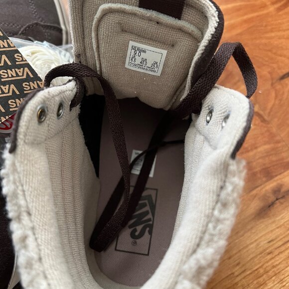 NEW** Vans Filmore Hi Van Suede Sherpa Chocolate Fur Collar Lace Up Hi Top - Picture 3 of 6